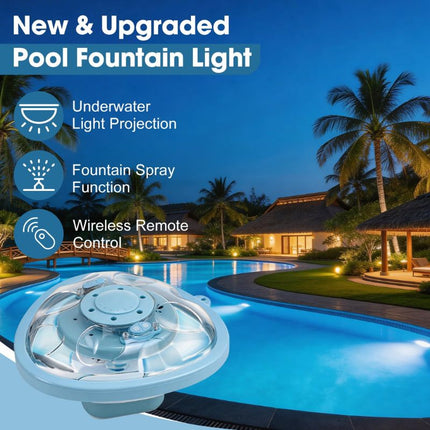 Rechargeable Pool Water Feature with 4 Spray Heights
