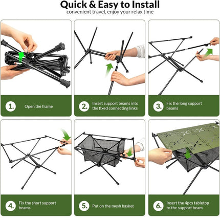 Small Folding Table for Camping with Lamp Stand, Cup Holder and Mesh Storage – image 10