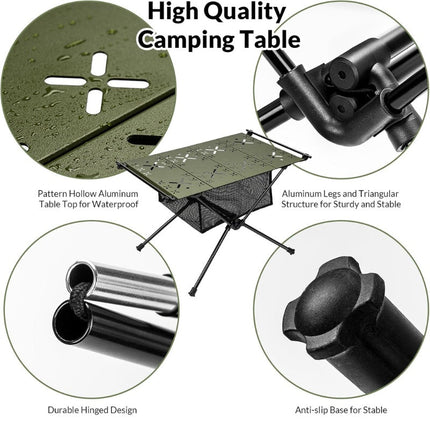 Small Folding Table for Camping with Lamp Stand, Cup Holder and Mesh Storage – image 8