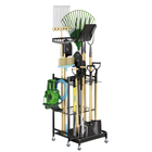 Garage Organizer on Wheels, Garden Tool Organizer with 8 Hooks, Rolling Storage Cart and Garage Storage Rack