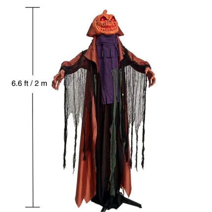 Pumpkin Ghost Halloween Decoration 6.6 ft with Red Glowing Eyes, Swinging Ghost Halloween Animatronics for Porch - image 9