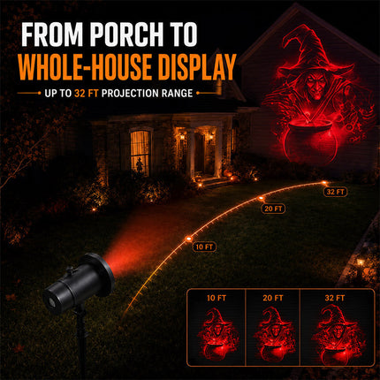 Halloween Projector Lights Outdoor 3D with 10 HD Patterns and 4 Colors, Halloween Window Projector - image 5