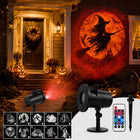 Halloween Projector Lights Outdoor 3D with 10 HD Patterns and 4 Colors, Halloween Window Projector, Outdoor Halloween