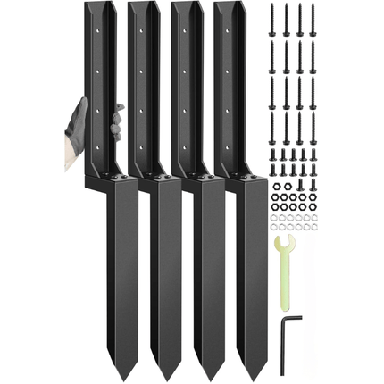 Fence Post Repair Kit Heavy Duty, Steel Fence Post Anchor for Leaning Wood Posts – image 10