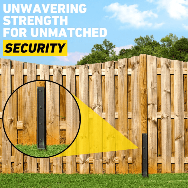 Fence Post Repair Kit Heavy Duty, Steel Fence Post Anchor for Leaning Wood Posts, Fence Stake and Post Brace No Digging_01