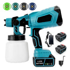 Cordless Paint Sprayer with 2 Batteries, Paint Spray Gun with 4 Nozzles, Furniture Paint Sprayer for Fence and Walls