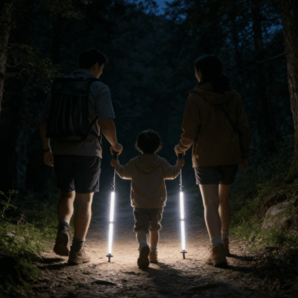 Walking Stick for Hiking with LED Light, Collapsible Trekking Pole with Survival Tools – image 8