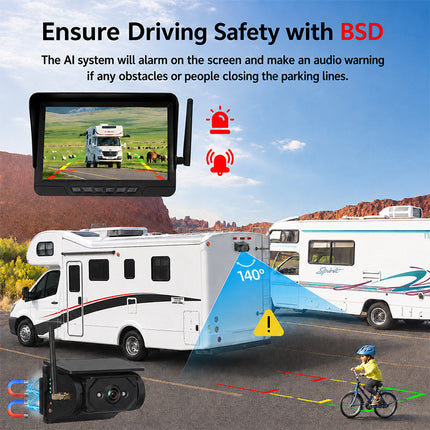 Wireless Backup Camera Solar with Blind Spot Detection – image 5