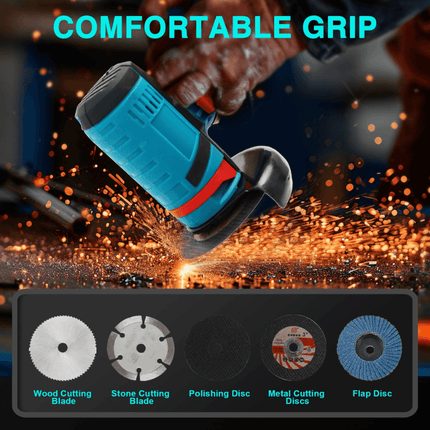Cordless Angle Grinder with 2 Batteries, Brushless Grinding Tool for Polishing – image 5