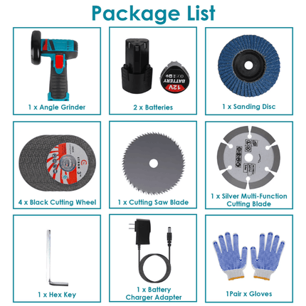 Cordless Angle Grinder with 2 Batteries, Mini Handheld Grinder for Metal Cutting – image 10