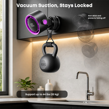 Wall Mount Fan with Vacuum Suction Base, Drill Free Rechargeable Fan with 5 Speeds and LED Display – image 4