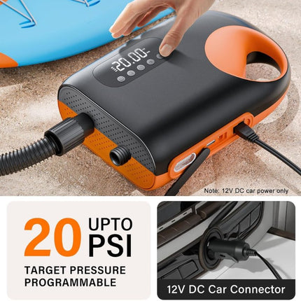 Portable Air Pump Electric 20 PSI, Paddle Board Pump 18000mAh Rechargeable with 6 Nozzles – image 4