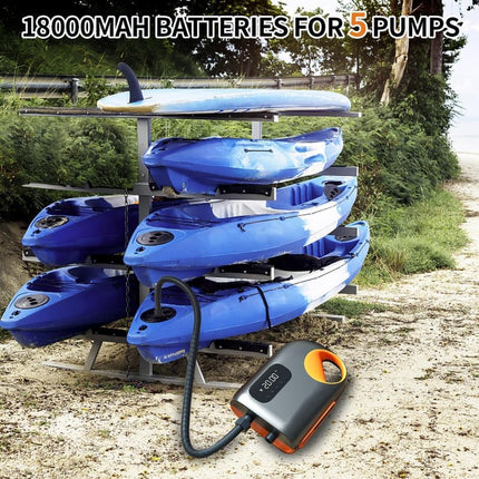 Portable Air Pump Electric 20 PSI, Paddle Board Pump 18000mAh Rechargeable with 6 Nozzles