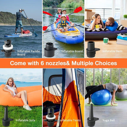 Portable Air Pump Electric 20 PSI, Paddle Board Pump 18000mAh Rechargeable with 6 Nozzles – image 6