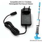 Replacement Charger for Cordless Pool Vacuum Cleaner V1 and V2, Backup Power Charger with Multiple Plug Types