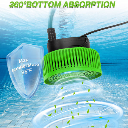 Pool Cover Pump Submersible Water Pump for Above Ground Pool with 16 ft Hose and 4 Adapters, 850 GPH Electric – image 6