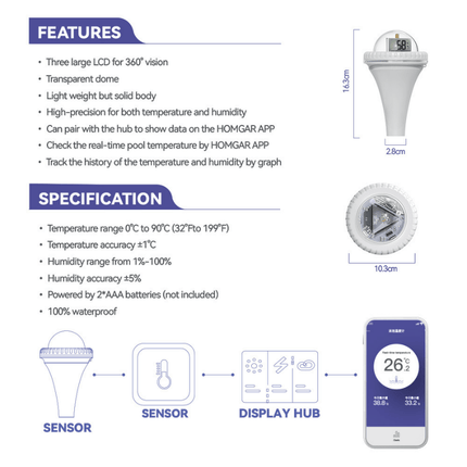 Wireless Pool Thermometer Floating, Water Thermometer for Hot Tub and Spa – image 9