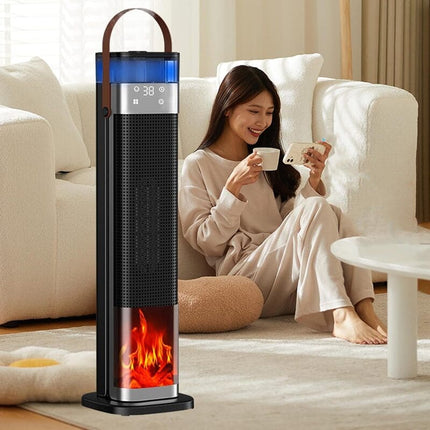 Space Heater and Cool Mist Humidifier, Portable Heater with 3D Flame for Bedroom – image 4