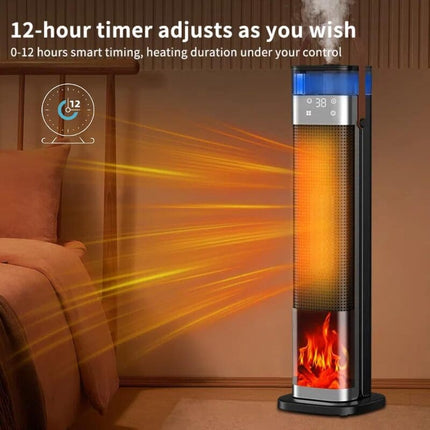 Space Heater and Cool Mist Humidifier, Portable Heater with 3D Flame for Bedroom – image 7