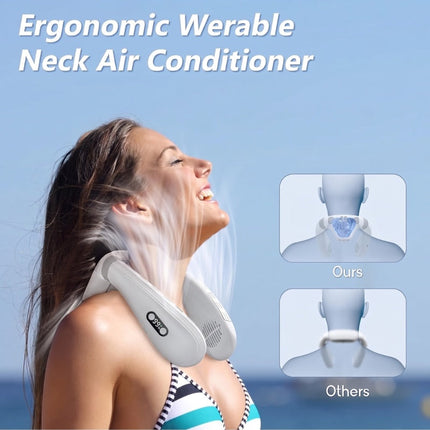 Neck Fan Rechargeable Bladeless with Dual Cooling Plates, Personal Fan