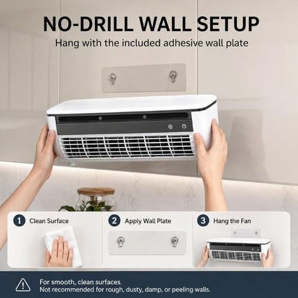 Misting Fan Wall Mount No Drill, Battery Powered Desk Fan – image 5