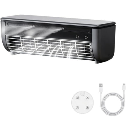 Misting Fan Wall Mount No Drill, Mini Rechargeable Air Conditioner with 6000mAh Battery