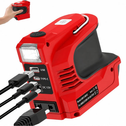 Power Inverter 220W Portable, Battery Inverter EU Plug Red – image 13
