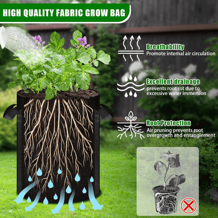Potato Grow Bags 15 Gallon 4 Pack, Fabric Grow Bags with Harvest Window – image 6