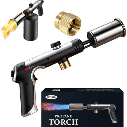 Propane Torch Gun for Weeds, Weed Torch with Adjustable Flame for BBQ and Campfire, Blow Torch for Ice and Snow Melting