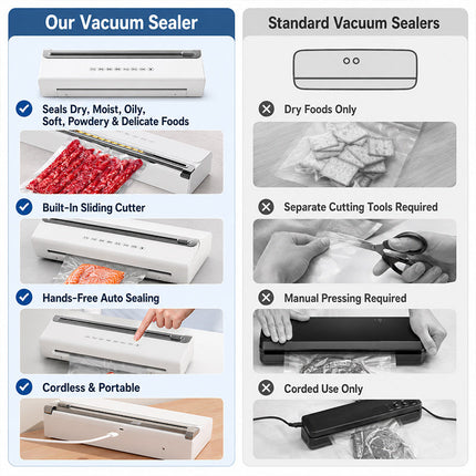 Cordless Vacuum Sealer with 12 Inch Sealing Bar Advantages