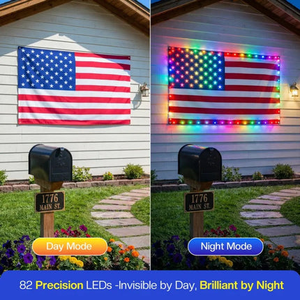 Solar Flag Lights 16 Pack with 3x5 ft Lighted US Flag, 4th of July Decorations – image 6