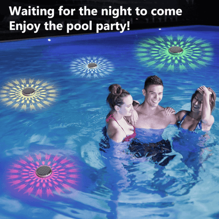 Solar Floating Pool Lights with UV Sterilization, LED Pool Light 2 Pack with Remote and 12 RGB Modes