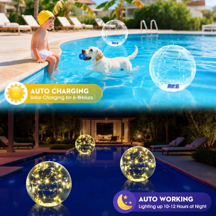 Solar Floating Pool Lights 14 Inch with 16 RGB Colors, Inflatable LED Pool Lights Waterproof – image 4