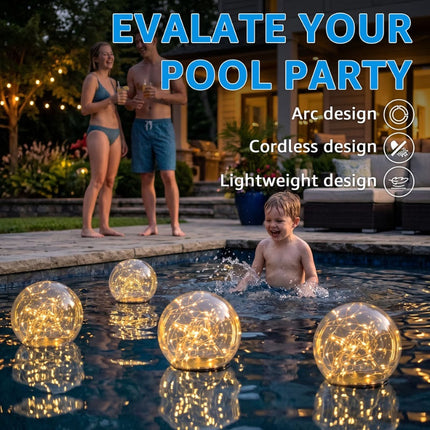 Solar Floating Pool Lights 14 Inch with 16 RGB Colors, Inflatable LED Pool Lights Waterproof
