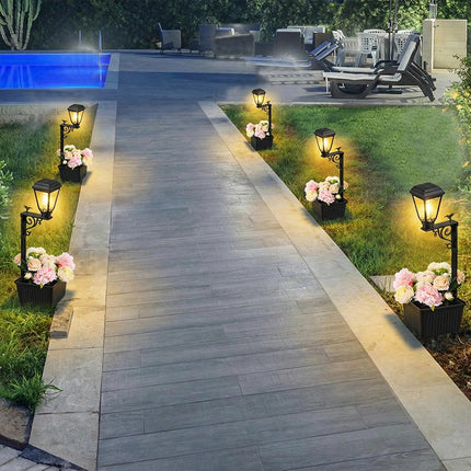 Decorative Solar Light Planter Pot, Solar Planter Light for Outdoor Flower Pot – image 4