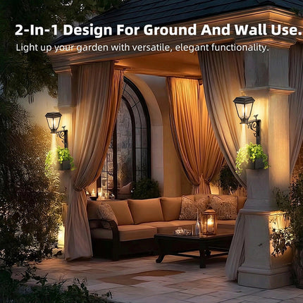 Decorative Solar Light Planter Pot, Solar Planter Light for Outdoor Flower Pot