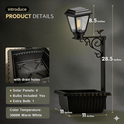 Decorative Solar Light Planter Pot, Decorative Solar Light Planter Pot – image 6