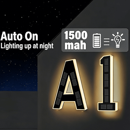 Solar House Numbers for Outside, Lighted Mailbox Numbers