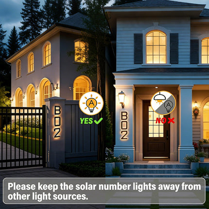 Solar House Numbers for Outside, Lighted Mailbox Numbers – image 5