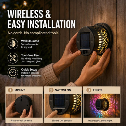 Outdoor Solar Lights Wall Mounted 4 Pack, Waterproof LED Wall Lights for Fence – image 9