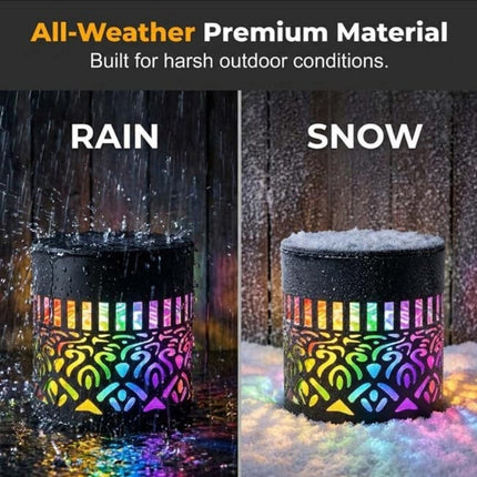 Outdoor Solar Lights Wall Mounted 4 Pack, Mandala Solar Wall Lights with 7 Colors – image 8