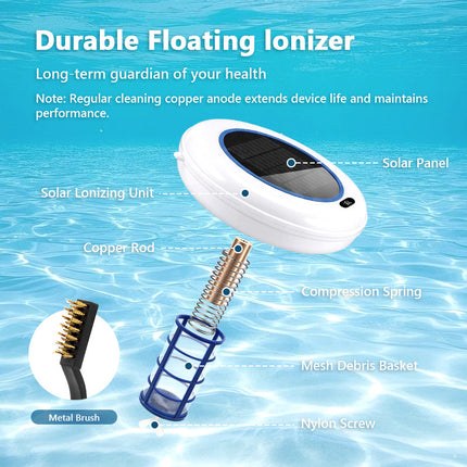 Solar Pool Ionizer with LED Light, Copper Pool Sanitizer for Chlorine – image 9