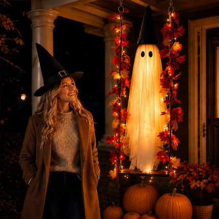 Swinging Ghost Halloween Decoration 6 ft with 8 Lighting Modes, Outdoor Halloween Decorations - image 6