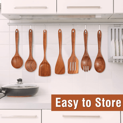 Wooden Kitchen Utensil Set 11 Piece, Wooden Spoons and Spatulas – image 5