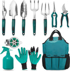 Garden Tool Set, 11 Piece Gardening Tool Set with Pruning Shears, Gardening Gloves, Garden Trowel, Weeder Tool and Tote