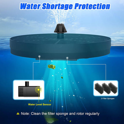 Solar Fountain Pump with 7 Nozzles, Floating Outdoor Water Fountain for Pond – image 5