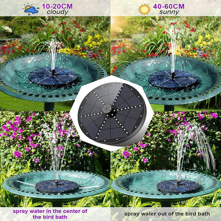 Solar Fountain Pump with 7 Nozzles, Bird Bath Fountain with LED Lights – image 4