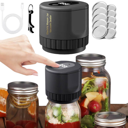 Electric Mason Jar Vacuum Sealer, Jar Vacuum Sealer Machine for Wide and Regular Mouth Jars, Food Saver for Canning