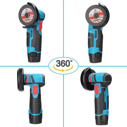 Cordless Angle Grinder with 2 Batteries, Mini Handheld Grinder for Metal Cutting – image 6