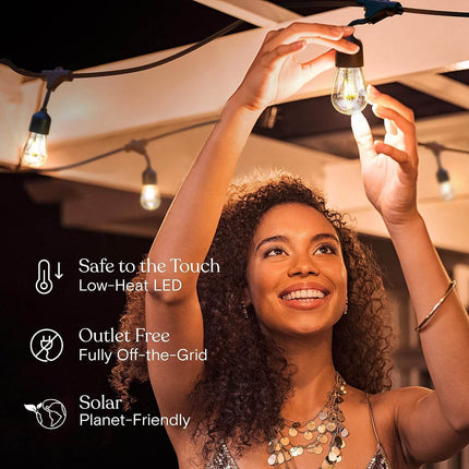 Outdoor String Lights Solar Powered, Shatterproof LED String Lights